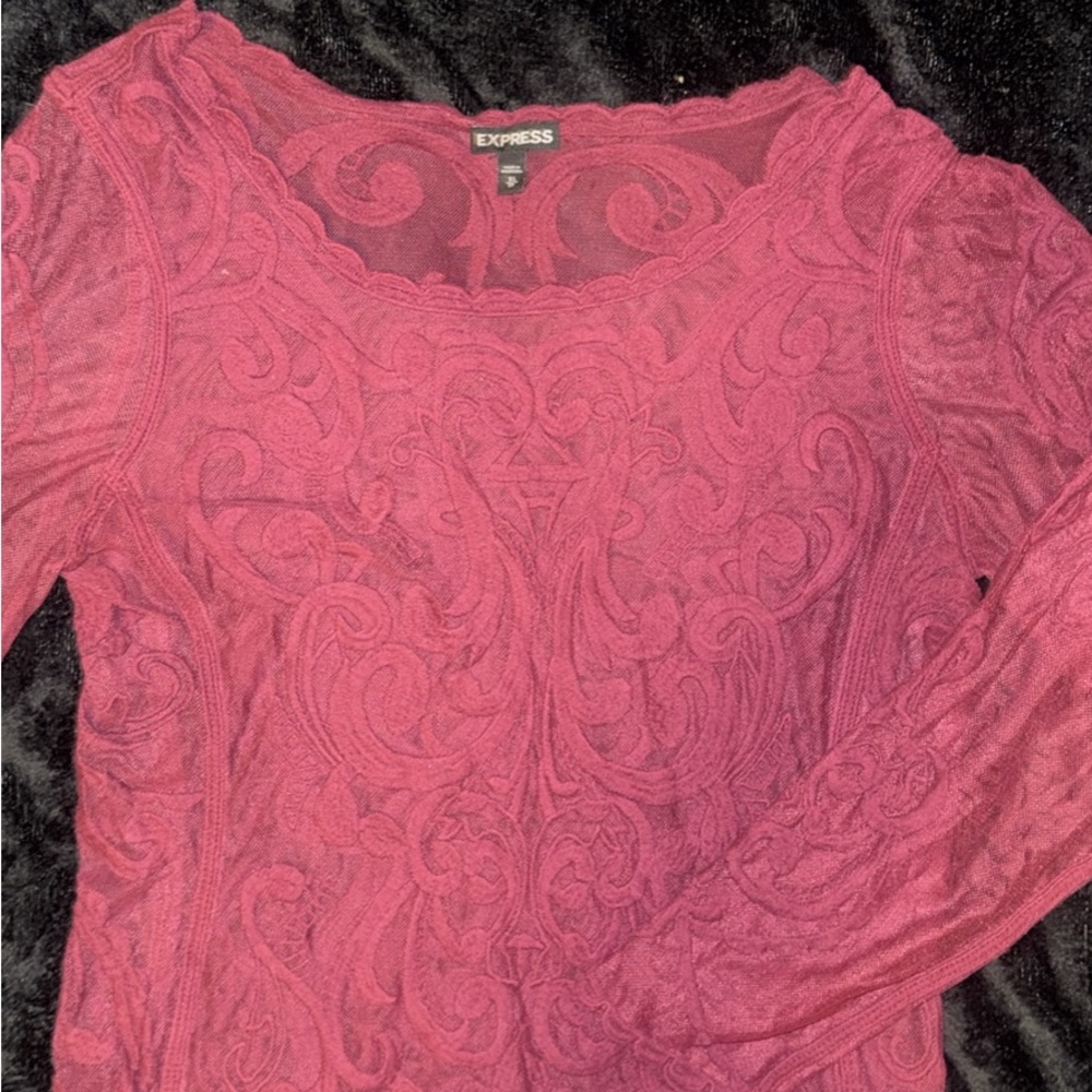 Express Lace Long Sleeve Top